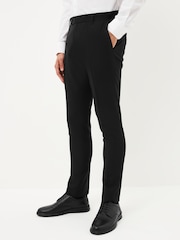 Black Super Skinny Fit Machine Washable Plain Front Smart Trousers - Image 1 of 8