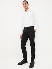 Black Super Skinny Fit Machine Washable Plain Front Smart Trousers - Image 2 of 8
