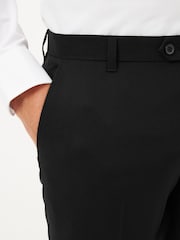 Black Super Skinny Fit Machine Washable Plain Front Smart Trousers - Image 4 of 8