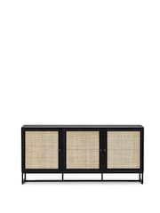 Julian Bowen Black Padstow Rattan Sideboard - Image 2 of 4