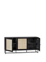 Julian Bowen Black Padstow Rattan Sideboard - Image 4 of 4