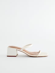 Bone White Regular/Wide Fit Forever Comfort® Two Band Block Heel Mules - Image 2 of 5