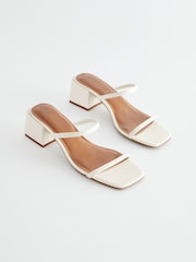 Bone White Regular/Wide Fit Forever Comfort® Two Band Block Heel Mules - Image 3 of 5