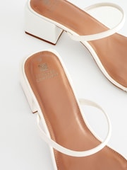 Bone White Regular/Wide Fit Forever Comfort® Two Band Block Heel Mules - Image 4 of 5