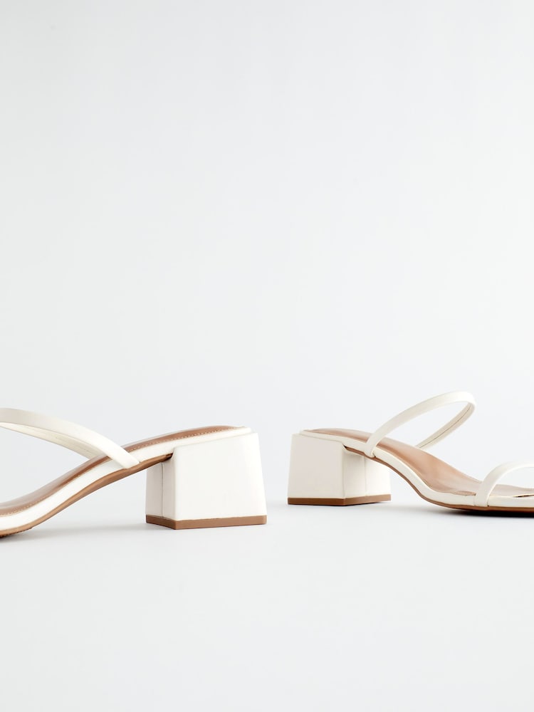 Bone White Regular/Wide Fit Forever Comfort® Two Band Block Heel Mules - Image 5 of 5