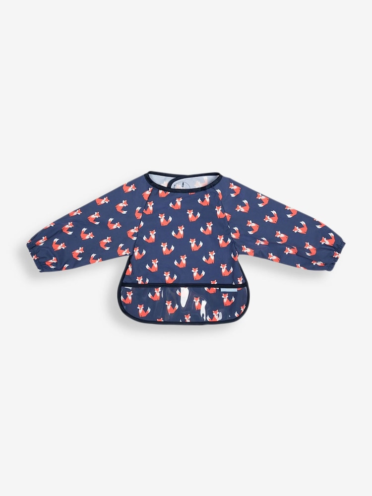 JoJo Maman Bébé Navy Fox Deluxe Sleeved Bib - Image 3 of 3
