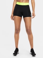 Nike Black/Lime Pro 3" Shorts - Image 1 of 5