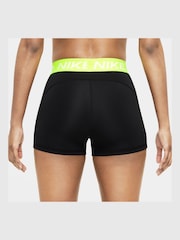 Nike Black/Lime Pro 3" Shorts - Image 2 of 5