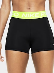 Nike Black/Lime Pro 3" Shorts - Image 4 of 5