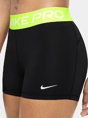 Nike Black/Lime Pro 3" Shorts - Image 5 of 5