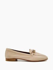 Dune London Natural Smith Chain Trim Loafers - Image 1 of 5