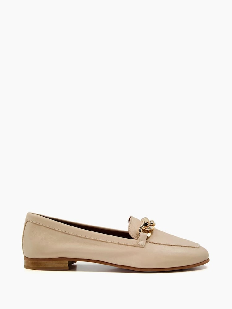 Dune London Natural Smith Chain Trim Loafers - Image 1 of 5
