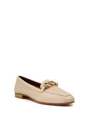 Dune London Natural Smith Chain Trim Loafers - Image 2 of 5