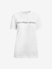 Calvin Klein Jeans Slim 100% Cotton Institutional Black Logo T-Shirt - Image 4 of 4