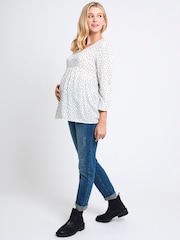 JoJo Maman Bébé Vintage Wash Slim Boyfriend Maternity Jeans - Image 3 of 6