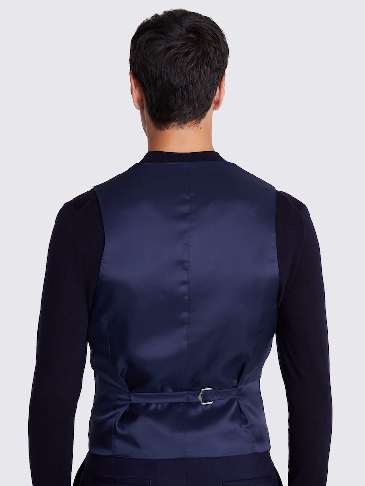 DKNY Slim Fit Blue Ink Waistcoat - Image 3 of 4