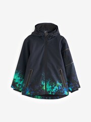 Navy Blue Print Waterproof Fleece Lined Coat (3-16yrs) - Image 1 of 11