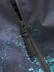 Navy Blue Print Waterproof Fleece Lined Coat (3-16yrs) - Image 4 of 11