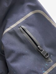 Navy Blue Print Waterproof Fleece Lined Coat (3-16yrs) - Image 6 of 11