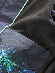 Navy Blue Print Waterproof Fleece Lined Coat (3-16yrs) - Image 8 of 11