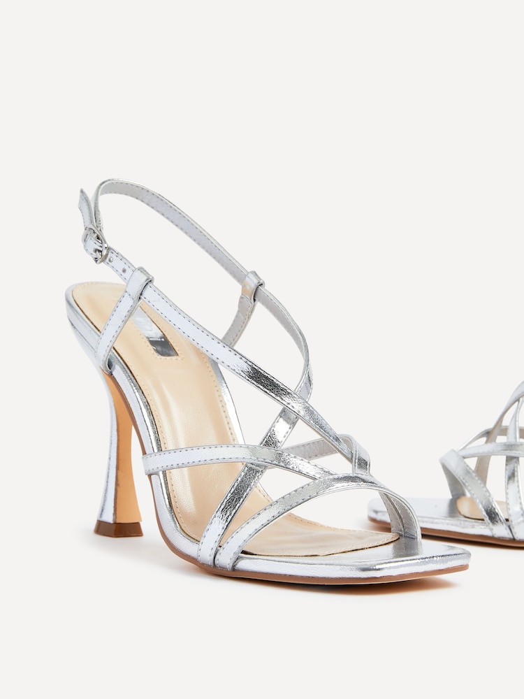 Linzi Silver Sabrina Strappy Stiletto Heeled Sandals - Image 2 of 5
