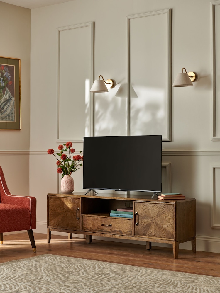Nina Campbell Brown Wide Tedworth Up to 60 Inch TV Unit - Image 1 of 8