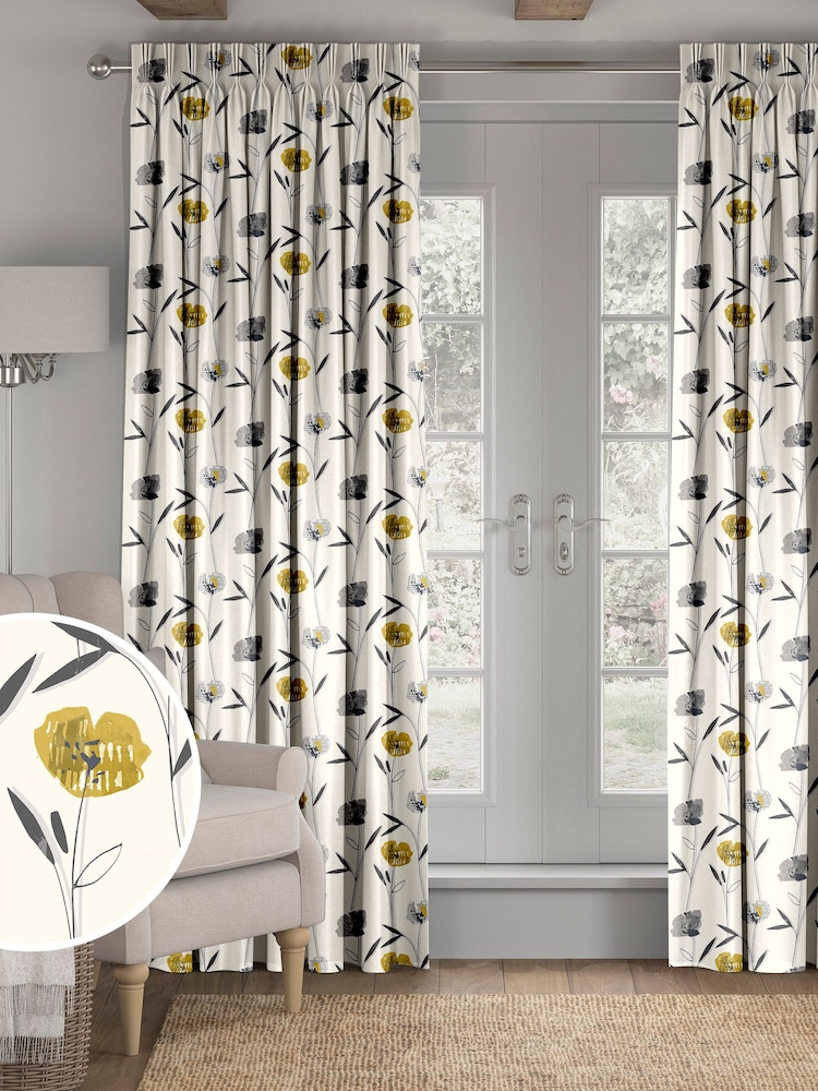 Yellow Hetty Made To Measure 100% Cotton Curtains - Image 1 of 9