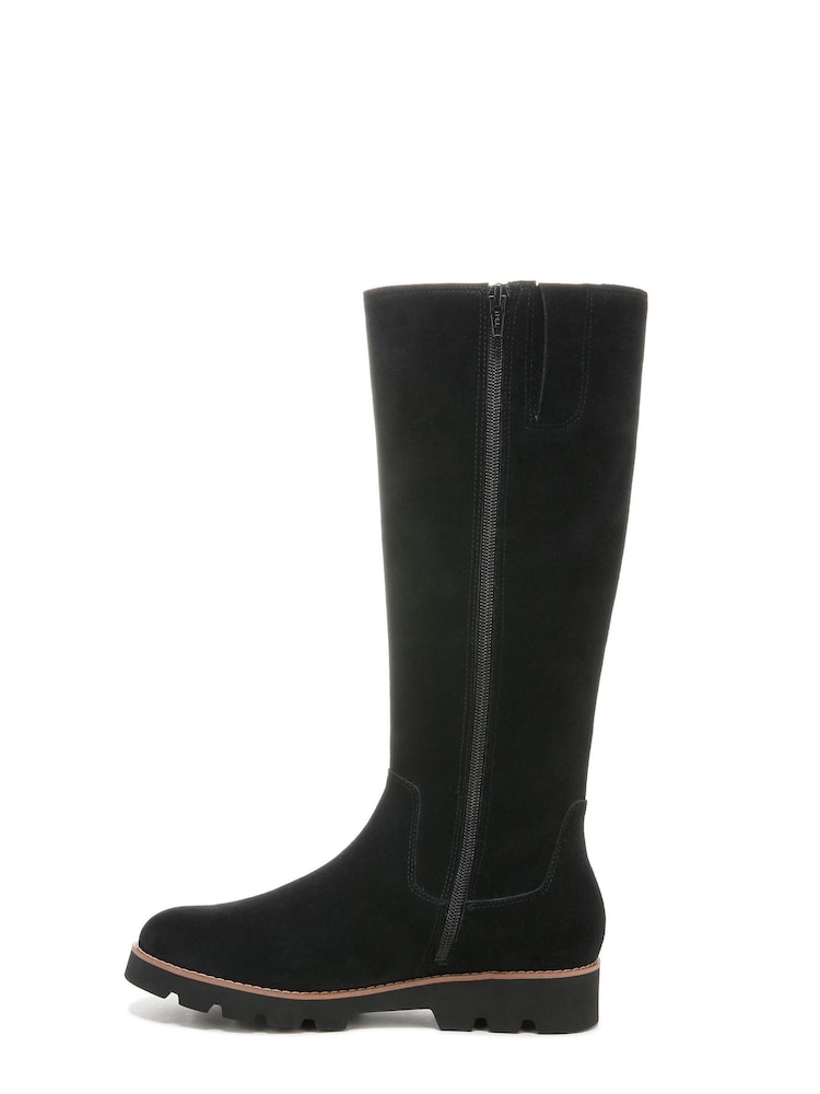 Vionic Gwen Black Waterproof Suede Knee Length Boots - Image 2 of 7 Vionic Gwen Black Waterproof Suede Knee Length Boots - Image 2 of 7