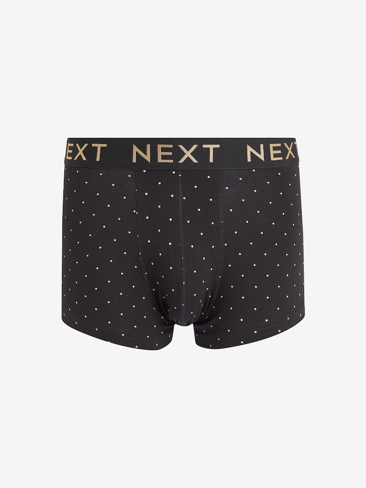 Black/Gold Pattern 4 pack Hipsters - Image 3 of 8
