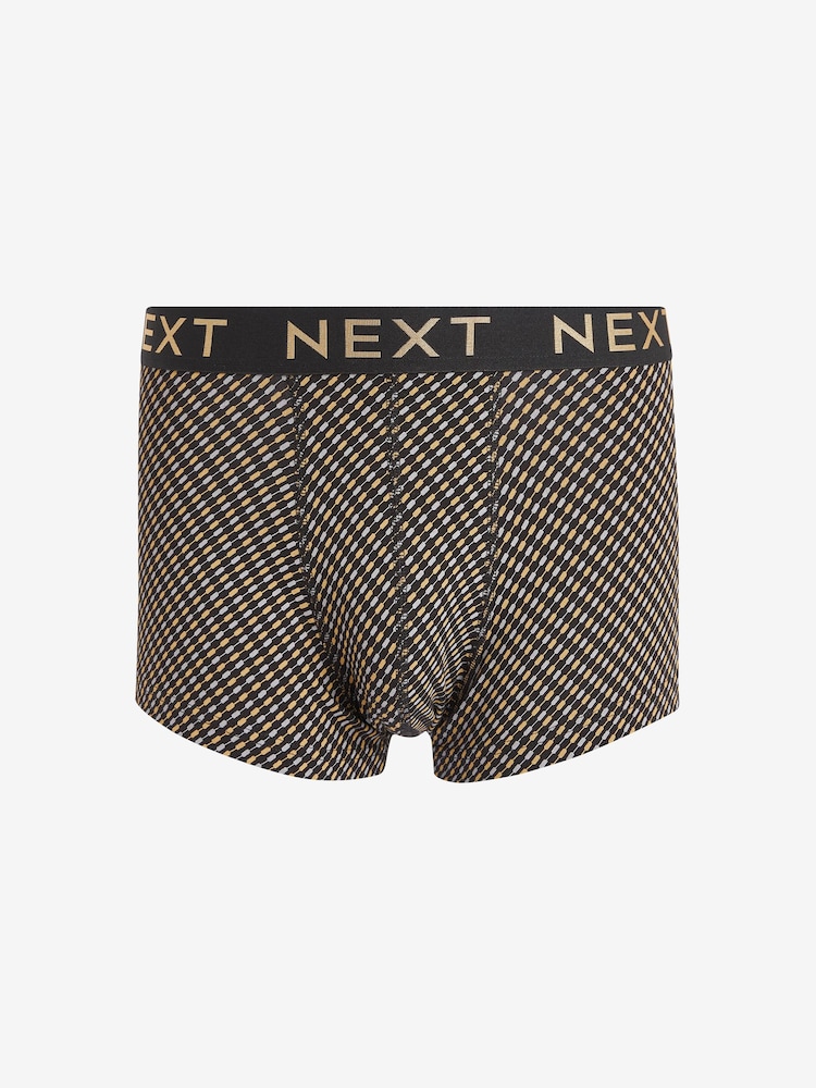 Black/Gold Pattern 4 pack Hipsters - Image 4 of 8