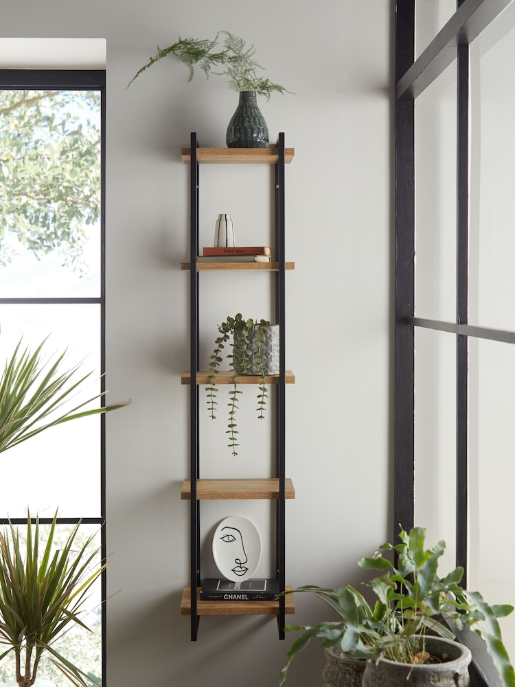 Dark Bronx Narrow 5 Tier Wall Shelves - Image 1 of 6