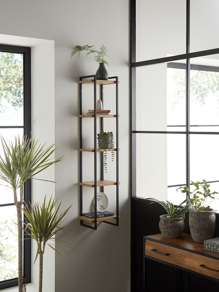 Dark Bronx Narrow 5 Tier Wall Shelves - Image 2 of 6