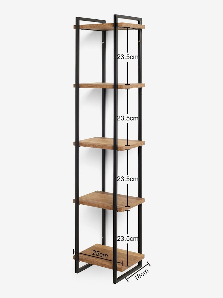 Dark Bronx Narrow 5 Tier Wall Shelves - Image 4 of 6