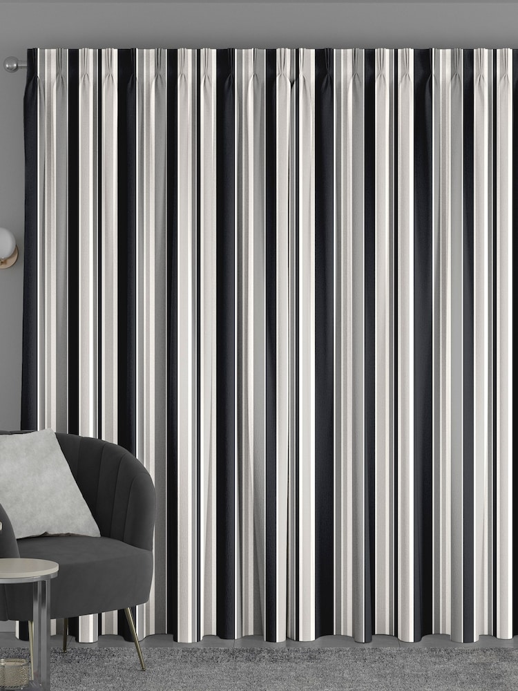 Black Huddson Made To Measure 100% Cotton Curtains - Image 2 of 9