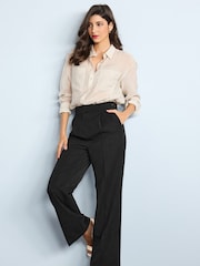 Black Tailored Hourglass Wide Leg Trousers - Image 1 of 3