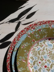 Laura Ashley Set of 4 Green Stockbridge Green Plates 20cm - Image 2 of 3