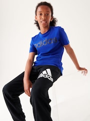 adidas Black Regular Fit Sportswear Essentials Big Logo Cotton Joggers - Image 2 of 6