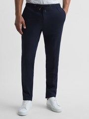 Reiss Navy Sob Jersey Mixer Slim Fit Trousers - Image 1 of 5