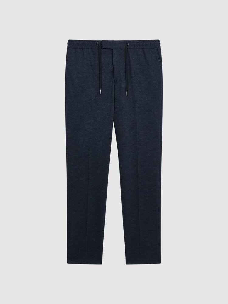 Reiss Navy Sob Jersey Mixer Slim Fit Trousers - Image 2 of 5