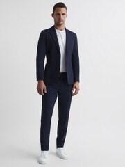 Reiss Navy Sob Jersey Mixer Slim Fit Trousers - Image 3 of 5