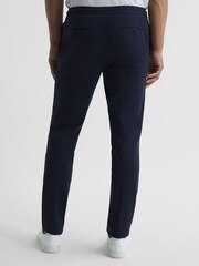 Reiss Navy Sob Jersey Mixer Slim Fit Trousers - Image 5 of 5