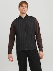 JACK & JONES Black Lightweight Quilted Padded Gilet - Image 1 of 5