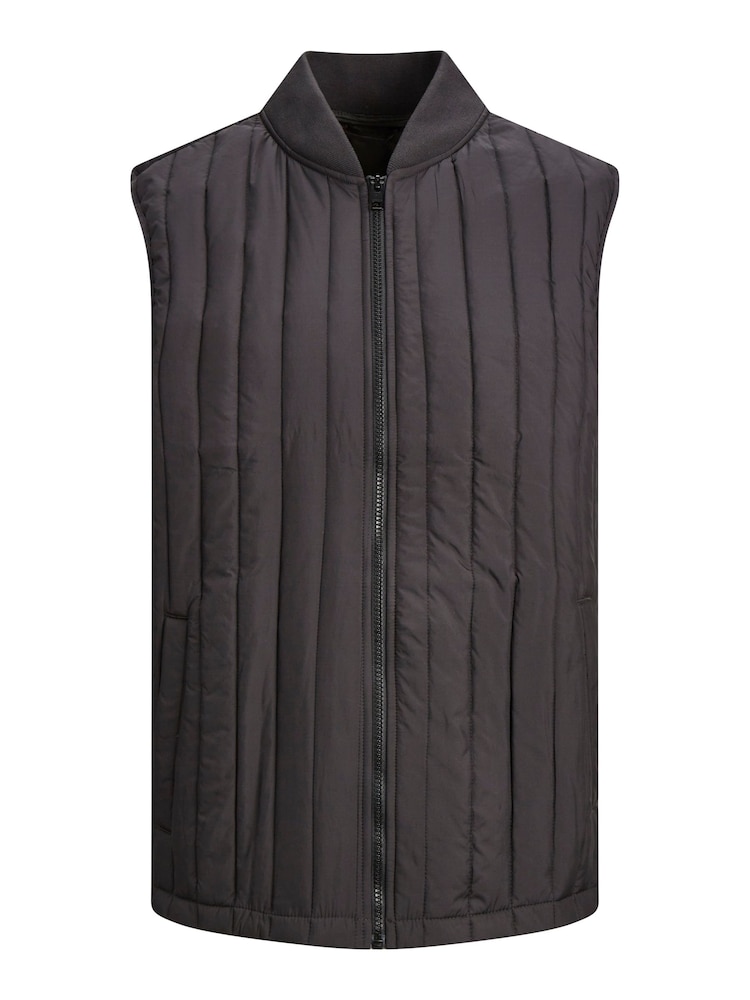JACK & JONES Black Lightweight Quilted Padded Gilet - Image 5 of 5