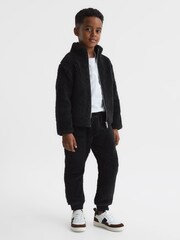 Reiss Black Eric 9-12 yrs Fleece Joggers - Image 1 of 6