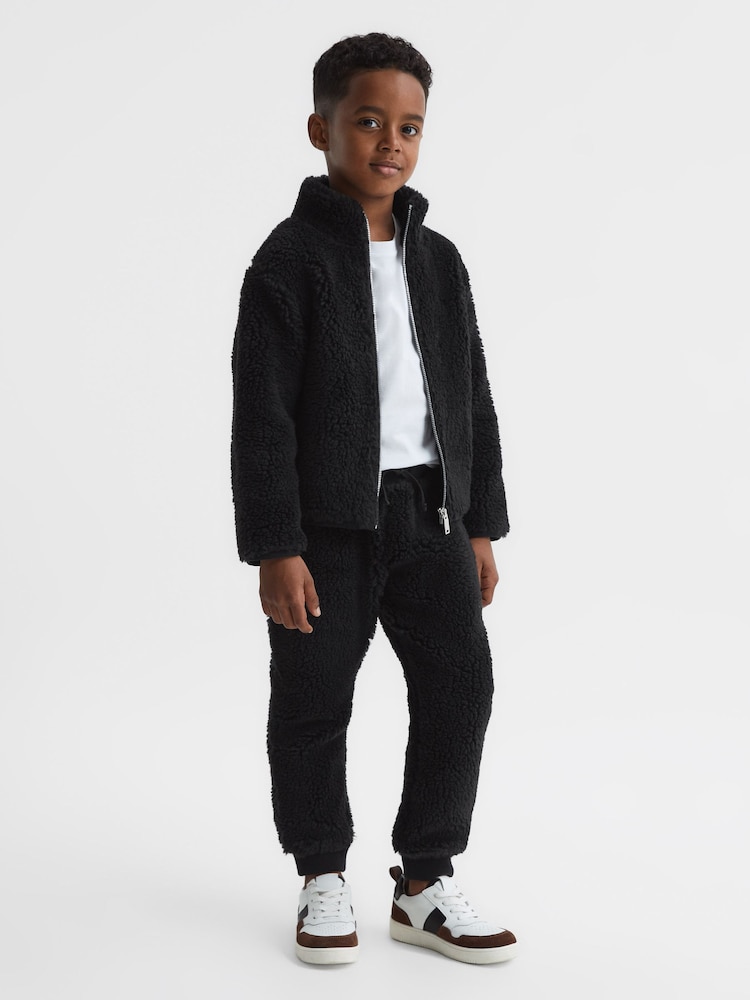 Reiss Black Eric 9-12 yrs Fleece Joggers - Image 1 of 6