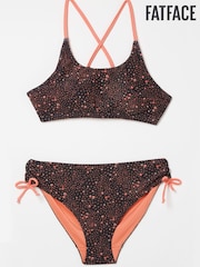 FatFace Animal Spot Black Bikini Top - Image 1 of 2