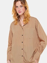 Whistles Natural Stripe Oversized Shirt - Image 1 of 5