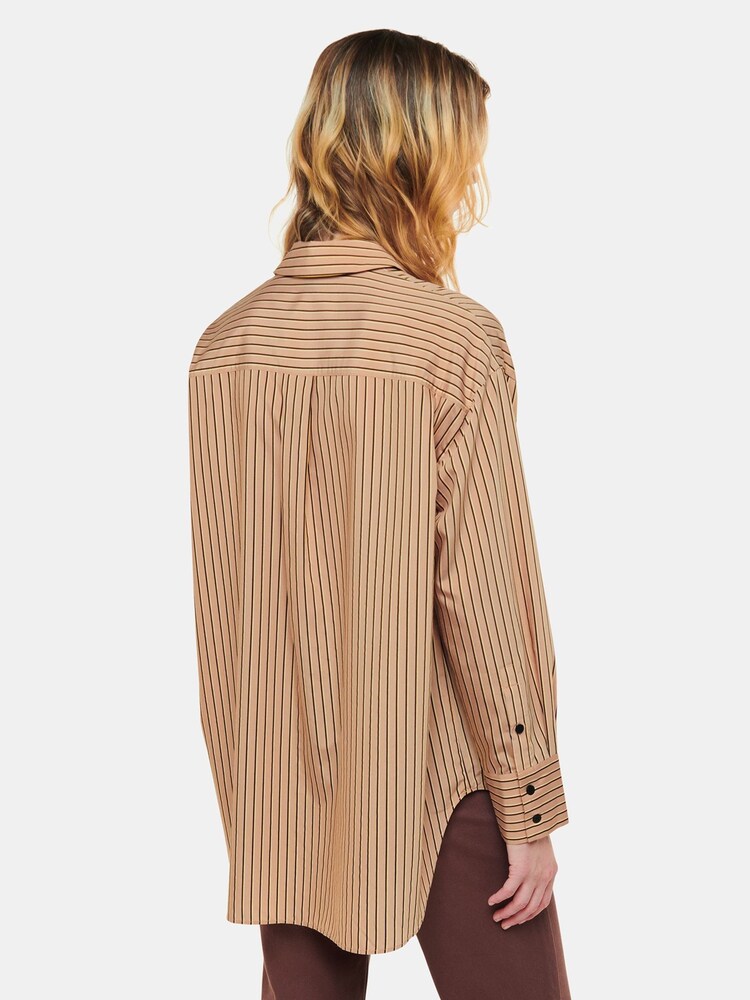 Whistles Natural Stripe Oversized Shirt - Image 2 of 5