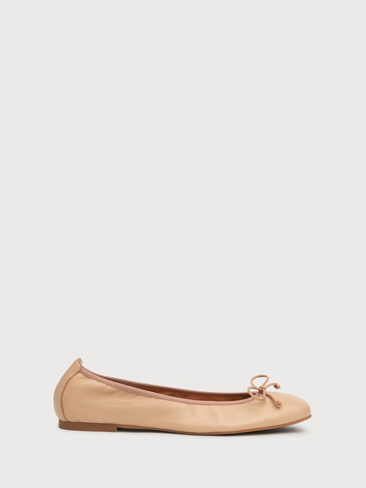 LK Bennett Natural Trilly Leather Ballerina Pumps - Image 1 of 4