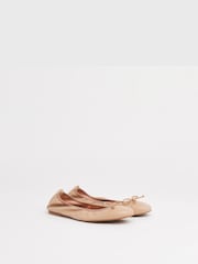 LK Bennett Natural Trilly Leather Ballerina Pumps - Image 2 of 4